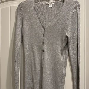 Sparkling silver top perfect for the holidays!